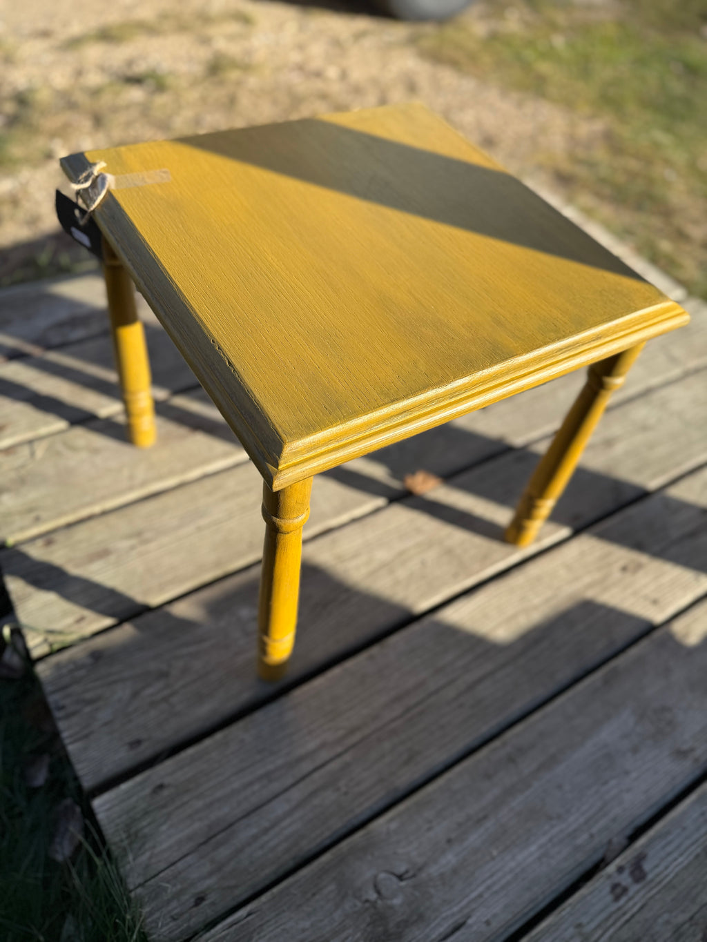 Repurposed Mustard Yellow Table