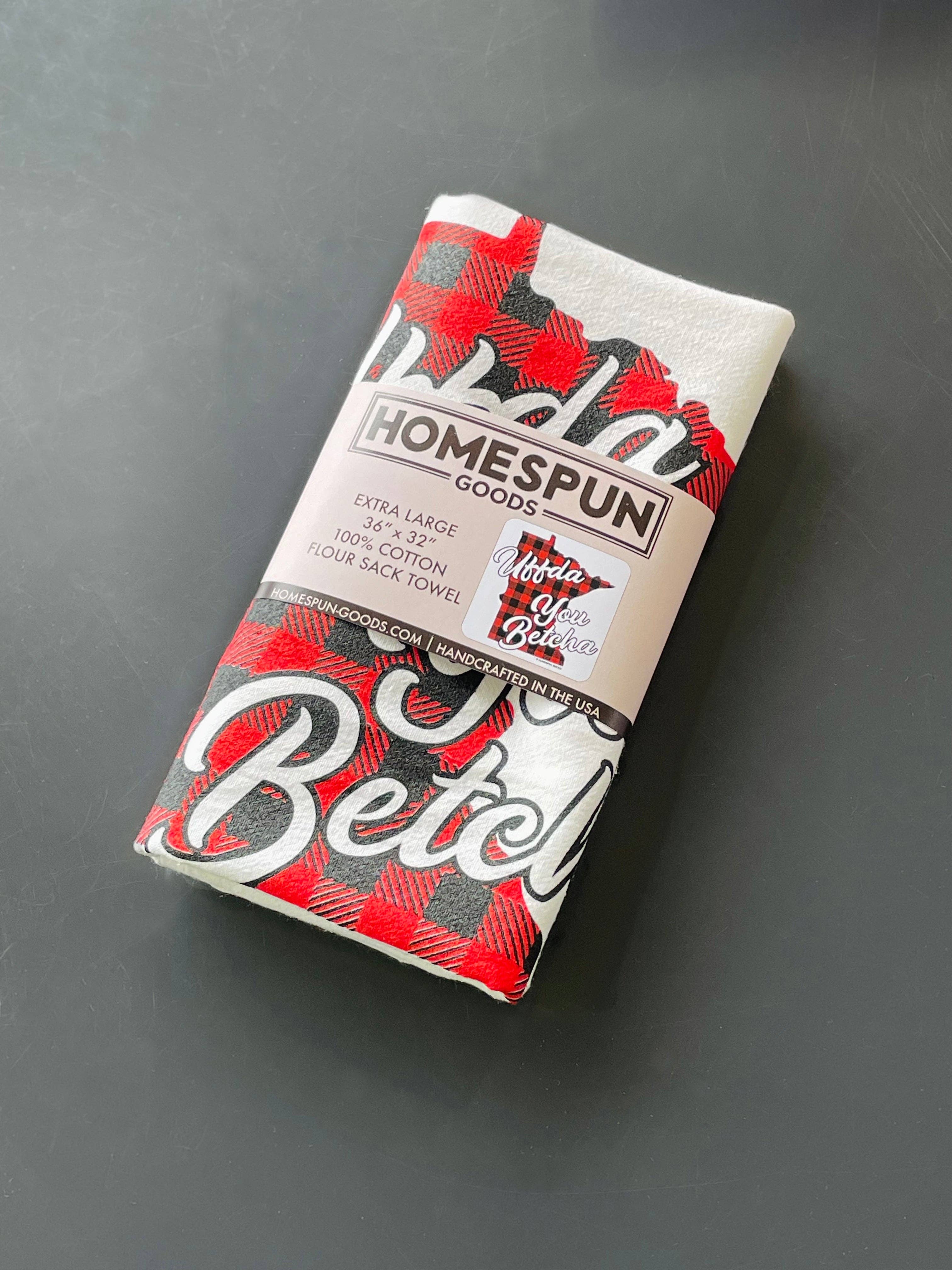 Flour Sack Towel - Buffalo Plaid MN Uffda You Betcha