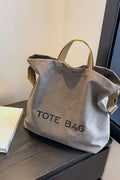 Canvas Shoulder Tote Bag: Gray