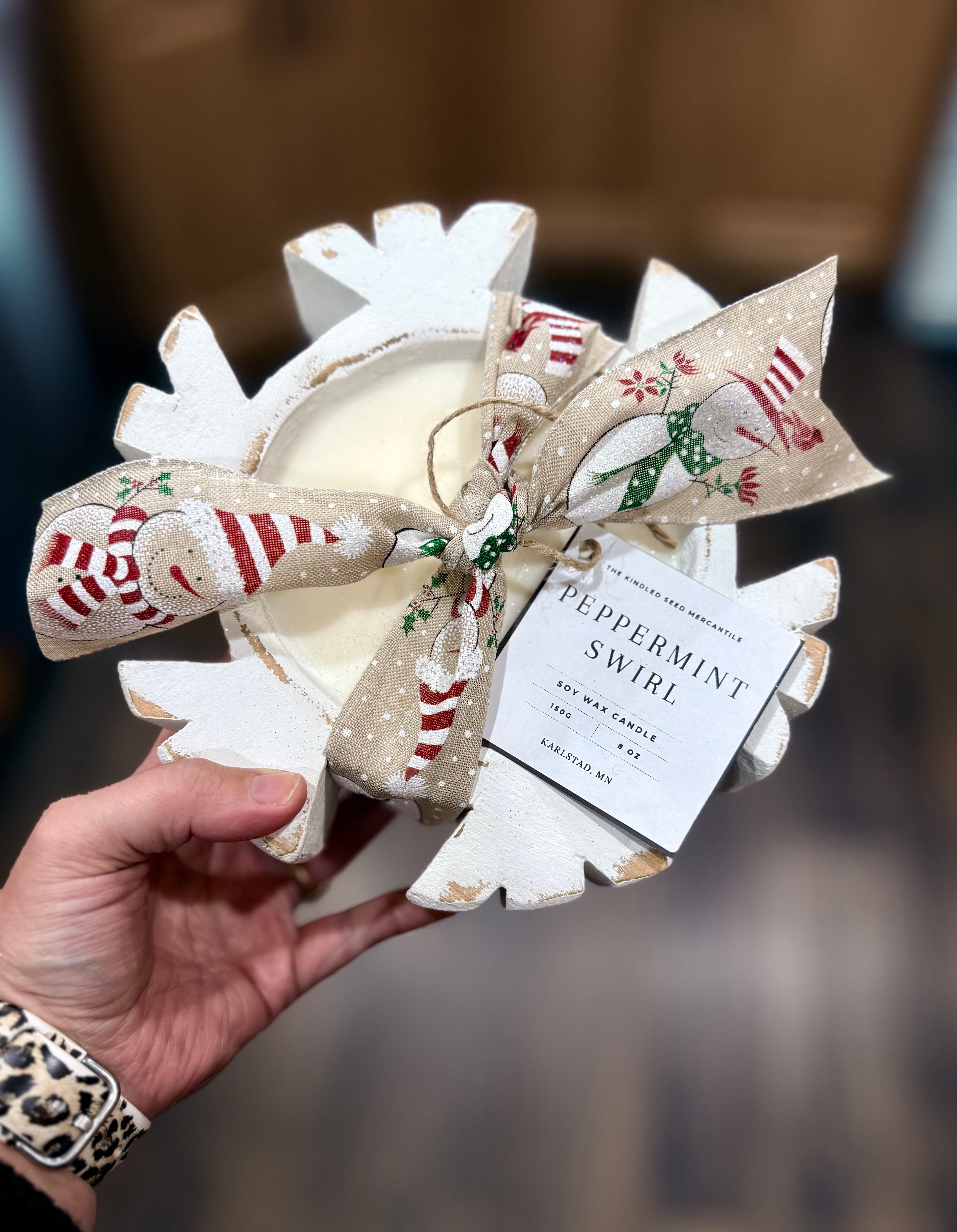 Peppermint Swirl Dough Bowl