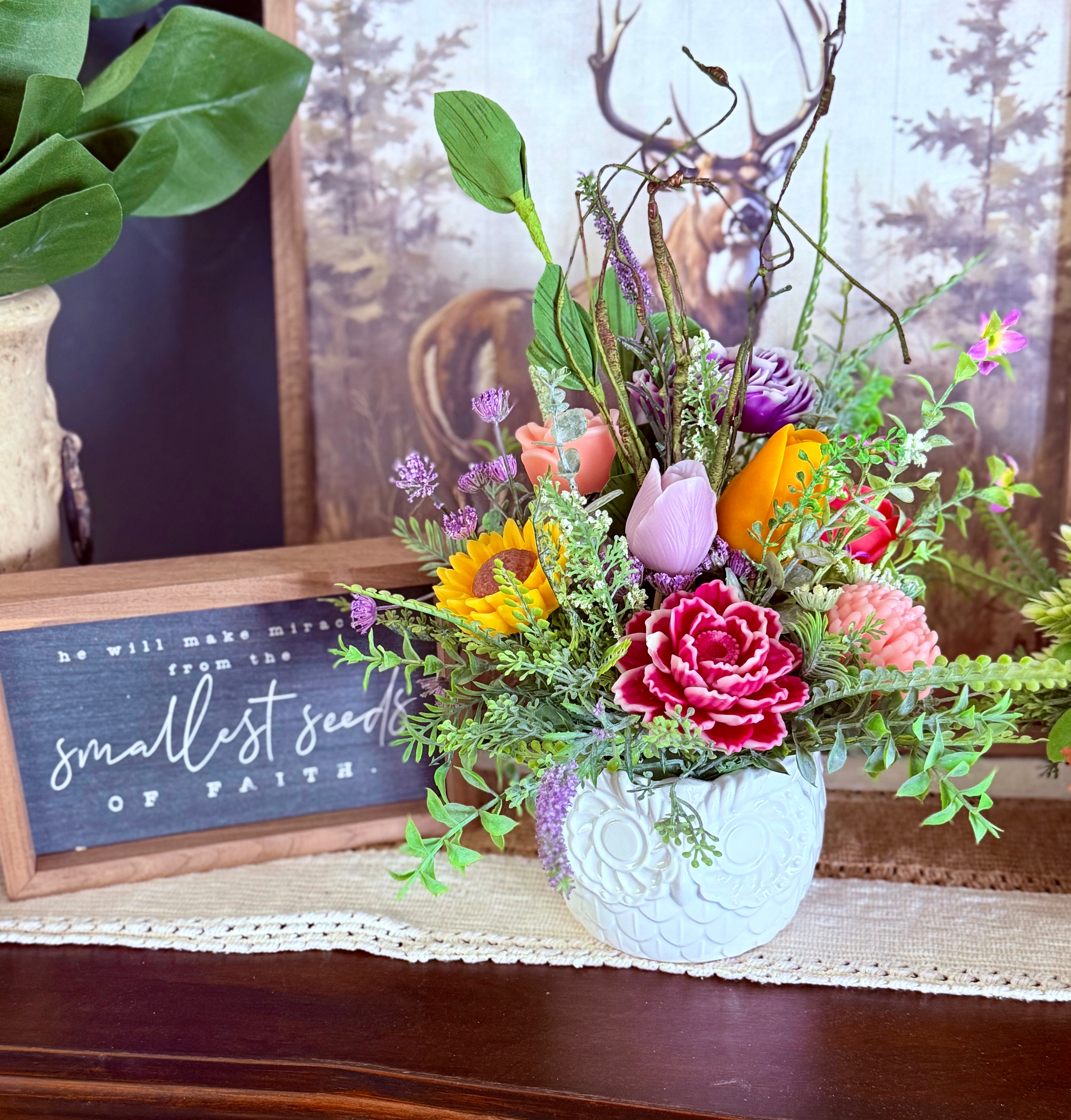 Owl You Need is Jesus, Everlasting Floral Arrangement