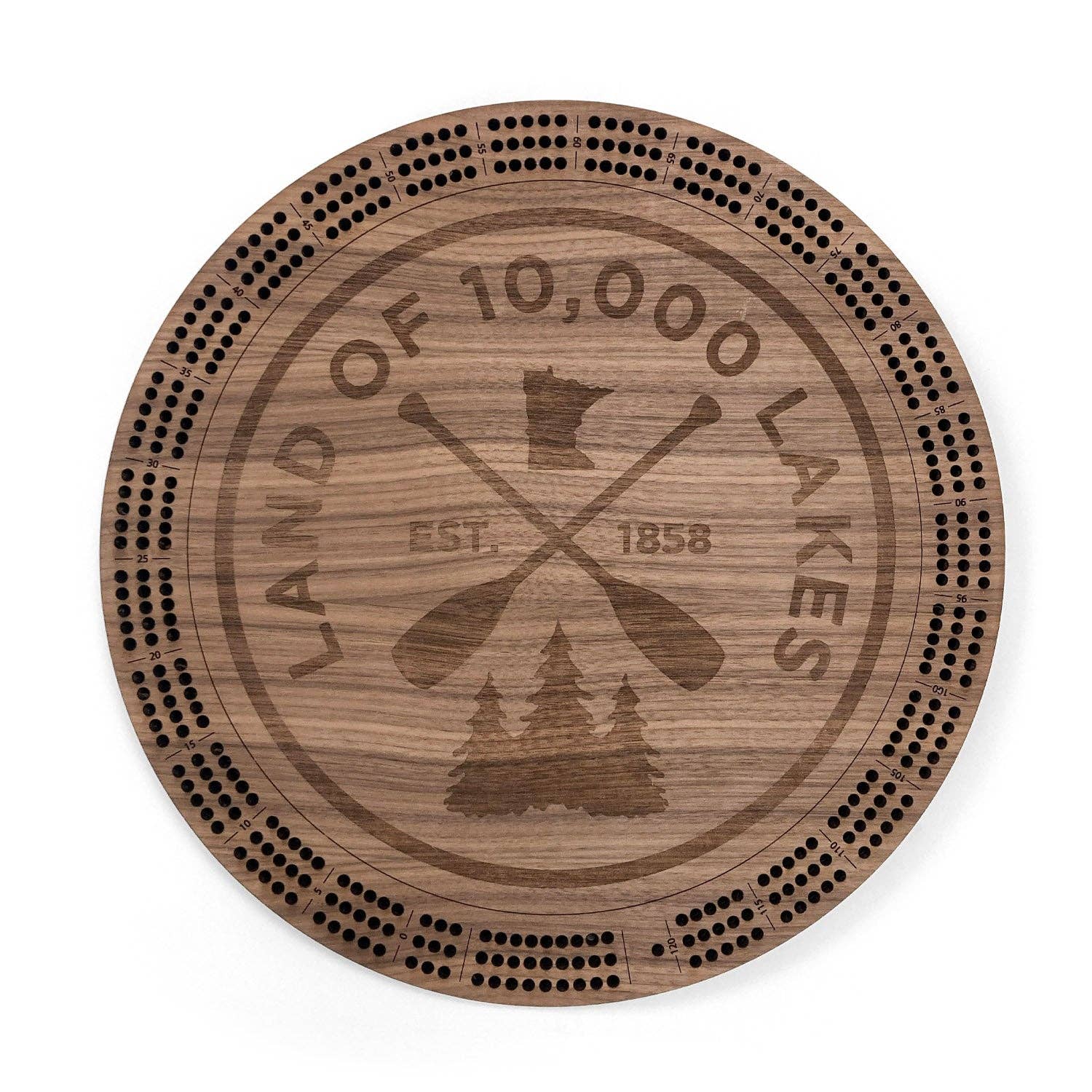 MN Lakes Cribbage Board
